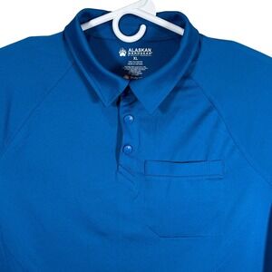 Alaskan Hardgear Duluth Trading Co Mens XL Blue Polygiene Performance Polo Shirt